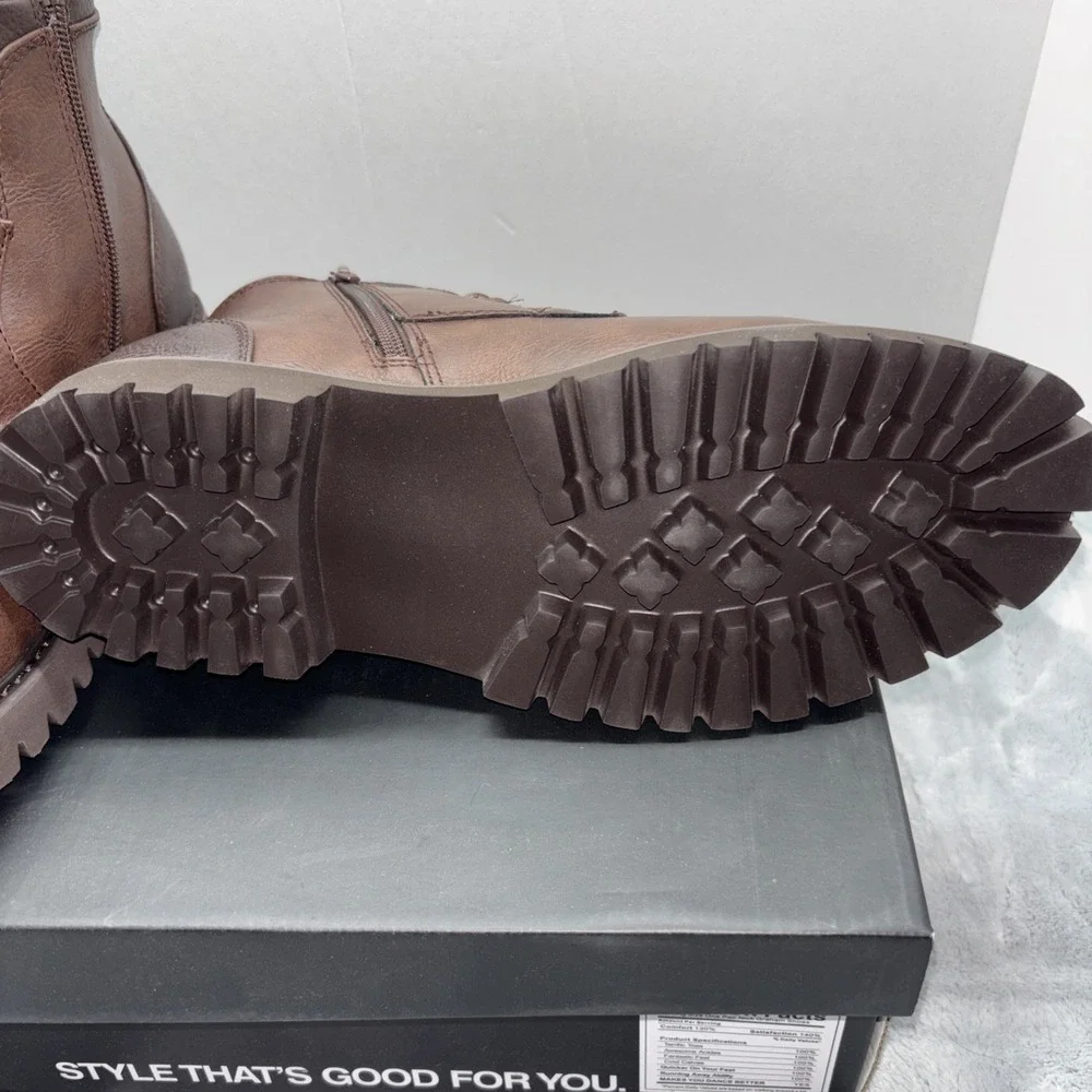 Nick Graham Size 8 Zip/lace Up‎ Barkley Brown Boots